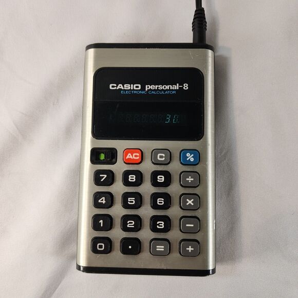 Casio Personal-8 Electronic Calculator 8 Digit 5 Function Vintage Works - Picture 4 of 15